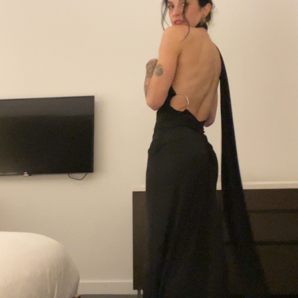 Black long dress with low back